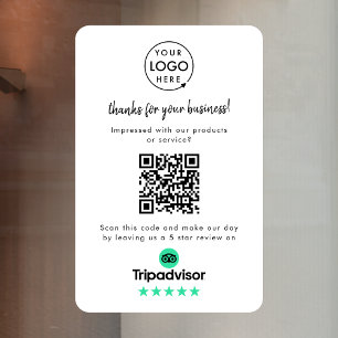 Tripadvisor Reviews Business Review QR Code Window Cling