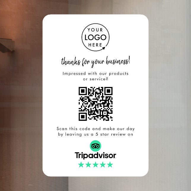 Tripadvisor Reviews | Business Review QR Code Window Cling (Creator Uploaded)