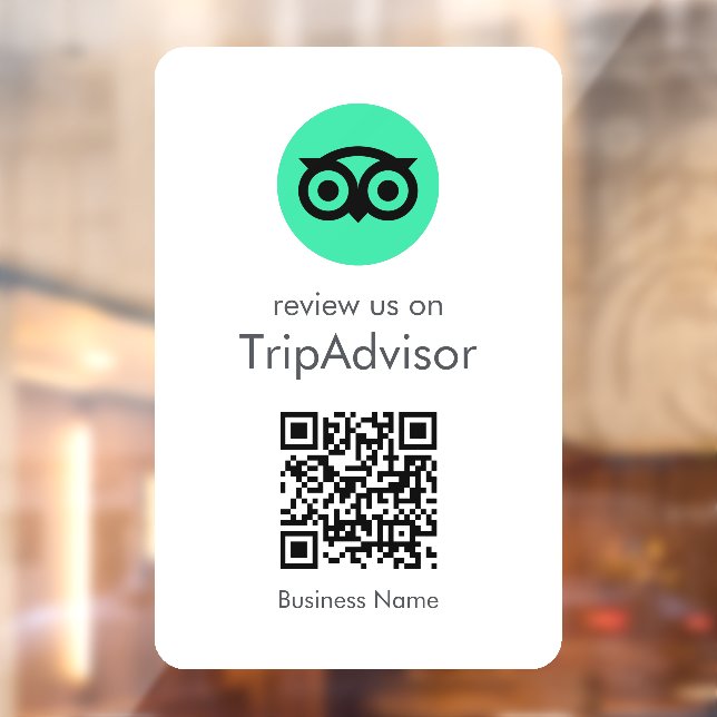 Tripadvisor Reviews | Business Review QR Code Window Cling (Sheet 2)