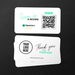Tripadvisor Reviews QR Code Business Review Link Card