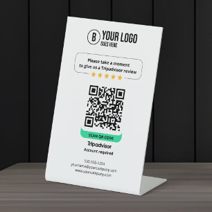 Tripadvisor Reviews QR Code Rate Business 5 Star Pedestal Sign