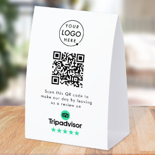 Tripadvisor Table Tent Sign QR Review Tabletop