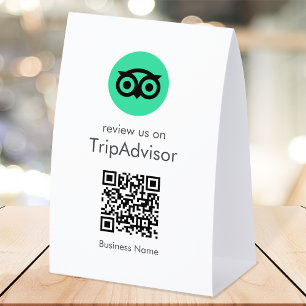 Tripadvisor Tabletop Sign QR Review Table Tent