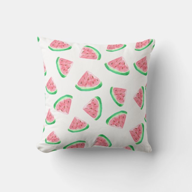Tripical Watercolor Watermelon Cushion (Front)