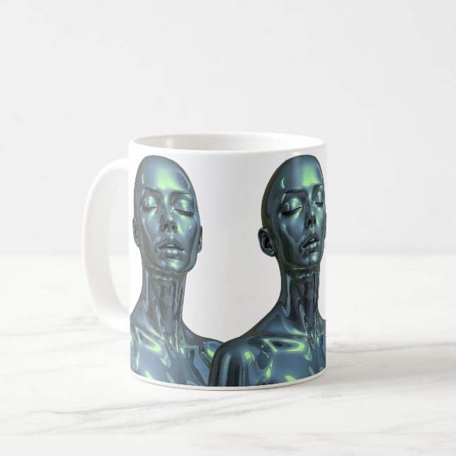 Triple Android Reflection Coffee Mug (Front Left)