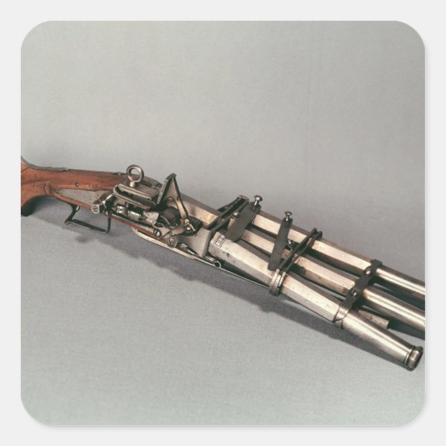 Triple-barrelled pistol square sticker (Front)