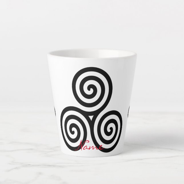 Triple Black Spirals Thunder_Cove Latte Mug (Front)