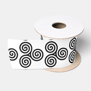 Triple Black Spirals Thunder_Cove Satin Ribbon