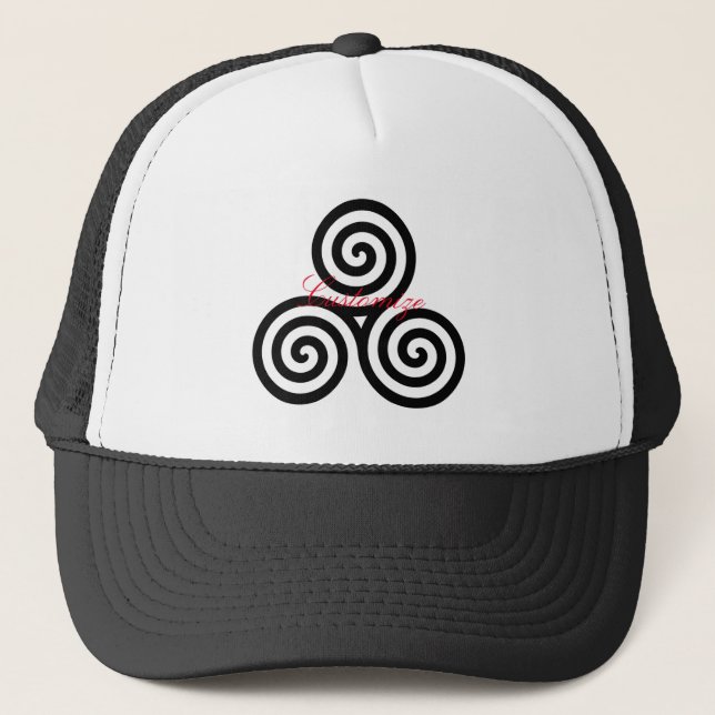 Triple Black Spirals Thunder_Cove Trucker Hat (Front)