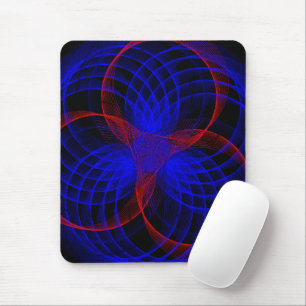 Triple Blueberry Colour Accent Geometric Mouse Pad