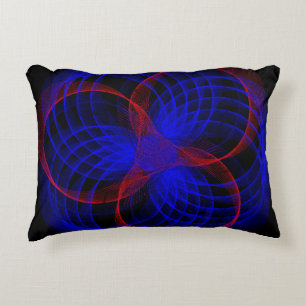 Triple Blueberry Colour Geometric Accent Pillow