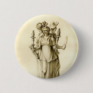 Triple-Bodied Hecate 6 Cm Round Badge