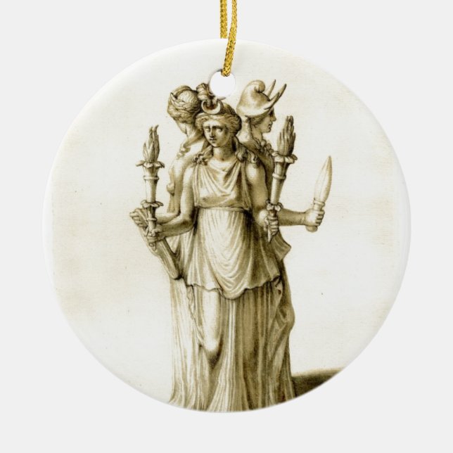Triple-Bodied Hecate Ceramic Tree Decoration (Front)