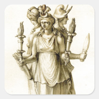Triple-Bodied Hecate Square Sticker