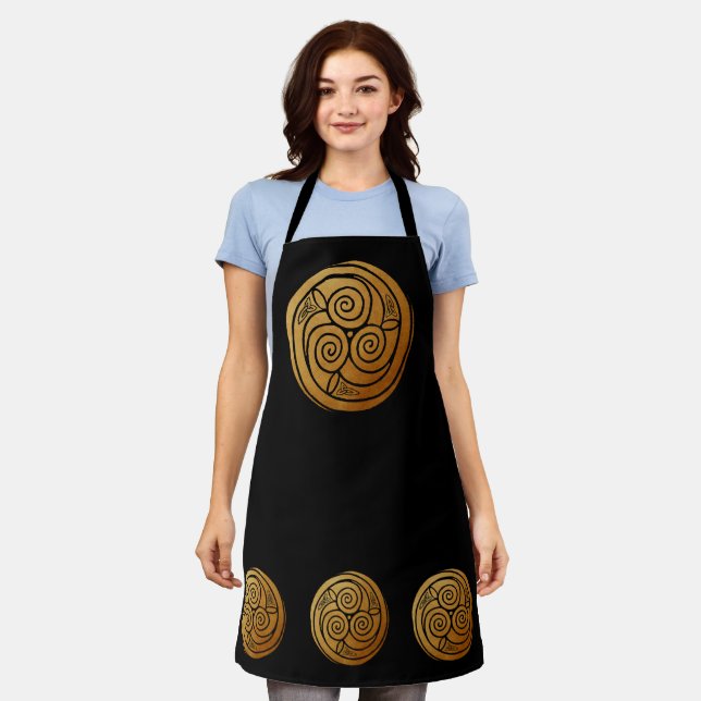 Triple Celtic Knot Swirl Mandala Apron (Worn)