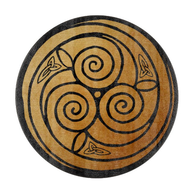 Triple Celtic Knot Swirl Mandala  Cutting Board (Front)