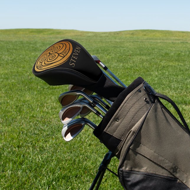 Triple Celtic Knot Swirl Mandala  Golf Head Cover (In Situ)