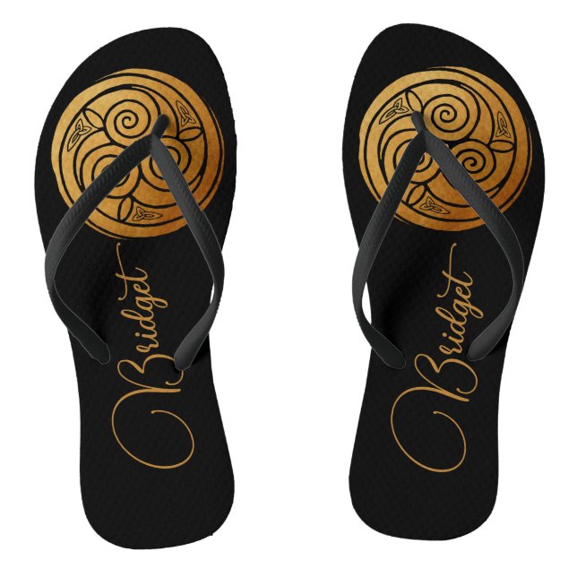 Triple Celtic Knot Swirl Mandala Personalised Flip Flops (Footbed)