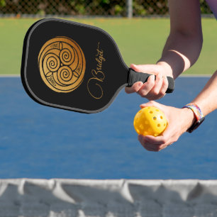 Triple Celtic Knot Swirl Mandala Personalised Pickleball Paddle