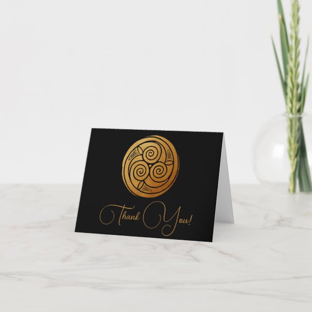 Triple Celtic Knot Swirl Mandala Personalised Thank You Card (Front)