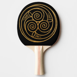 Triple Celtic Knot Swirl Mandala Ping Pong Paddle