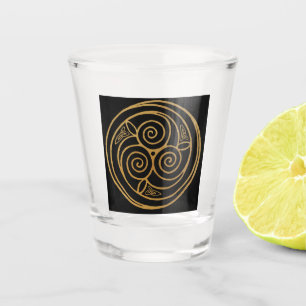 Triple Celtic Knot Swirl Mandala Shot Glass