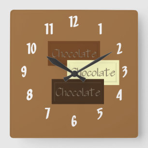 Triple Chocolate Square Wall Clock