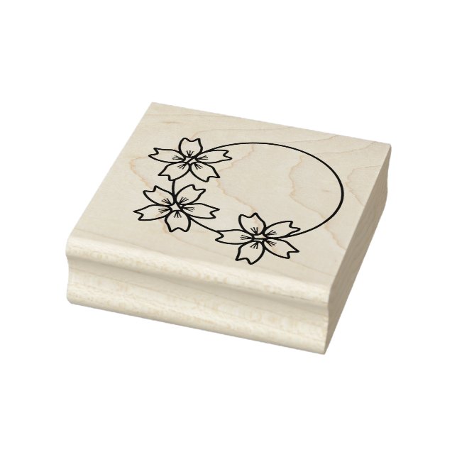 Triple Circled Sakura (Cherry Blossoms) Stamp (Stamp)