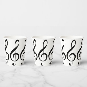 Triple Clef Musical Note, Paper Cups