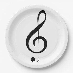 Triple Clef Musical Note, Paper Plate