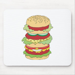 triple decker hamburger mouse mat