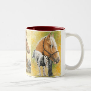 Triple Draught Horses Two-Tone Coffee Mug