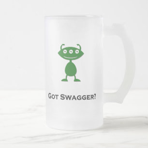 Triple Eye Got Swagger green Frosted Glass Beer Mug