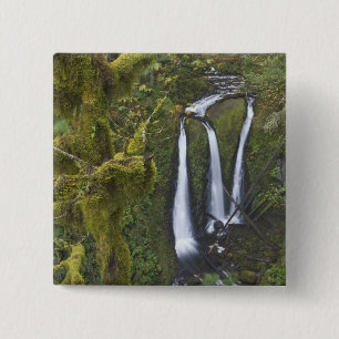 Triple Falls, Columbia River Gorge 2 15 Cm Square Badge