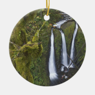 Triple Falls, Columbia River Gorge Ceramic Tree Decoration