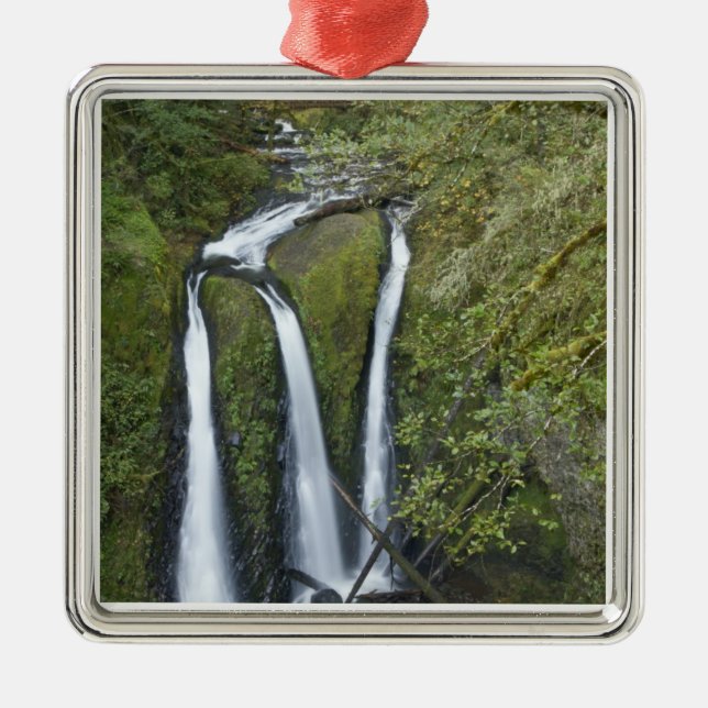 Triple Falls, Columbia River Gorge Metal Tree Decoration (Front)