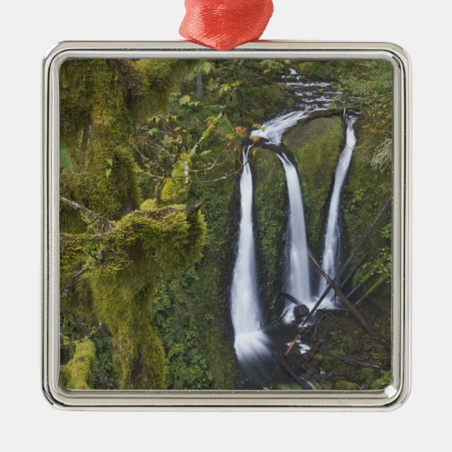 Triple Falls, Columbia River Gorge Metal Tree Decoration (Front)