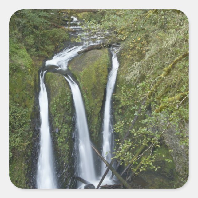 Triple Falls, Columbia River Gorge Square Sticker (Front)