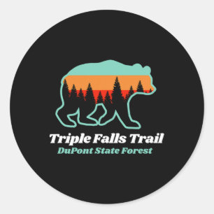 Triple Falls Trail Dupont State Forest Bear Souven Classic Round Sticker