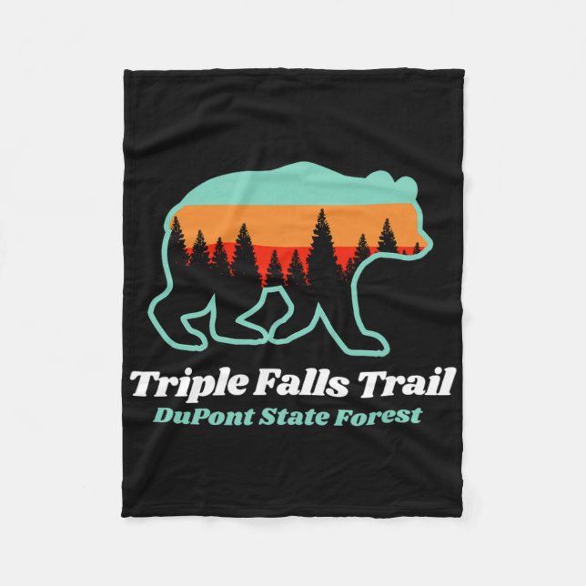 Triple Falls Trail Dupont State Forest Bear Souven Fleece Blanket (Front)