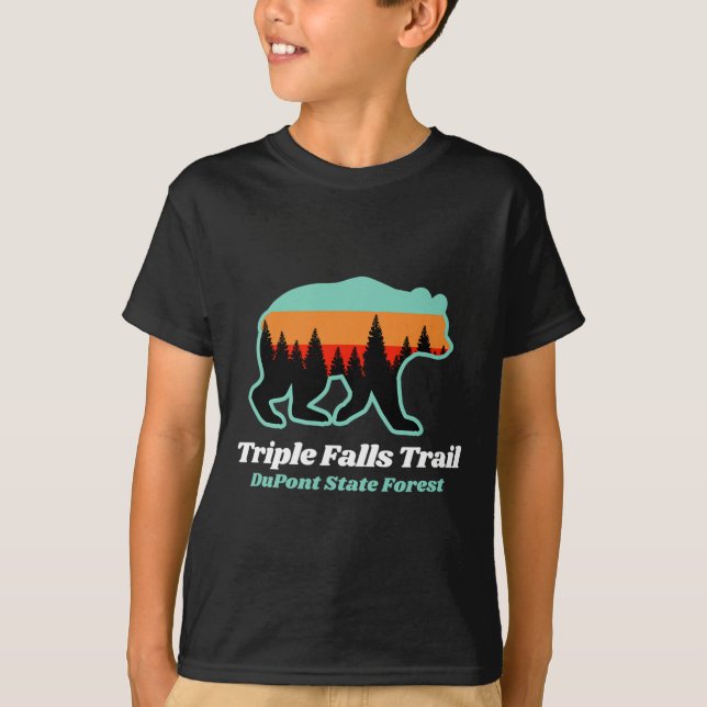 Triple Falls Trail Dupont State Forest Bear Souven T-Shirt (Front)