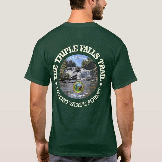Triple Falls Trail (rd) T-Shirt (Back)