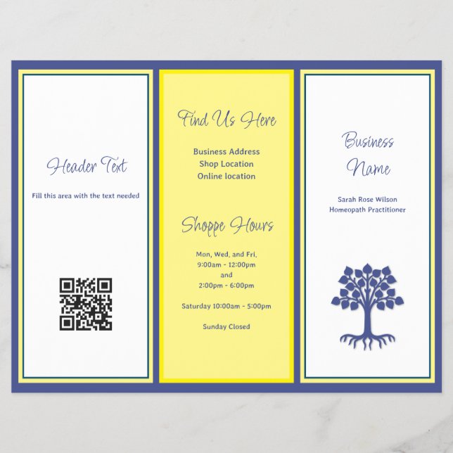 Triple Fold Business Brochure About Photo QR (Front)