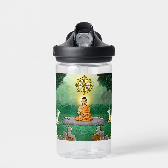 Triple Gems: Buddha, Dharma, Sangha Water Bottle (Front)