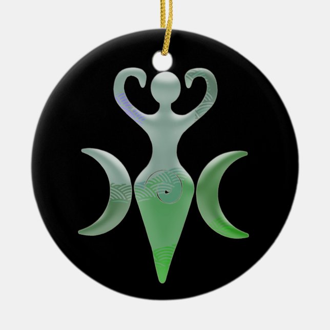 Triple Goddess Ceramic Tree Decoration (Front)