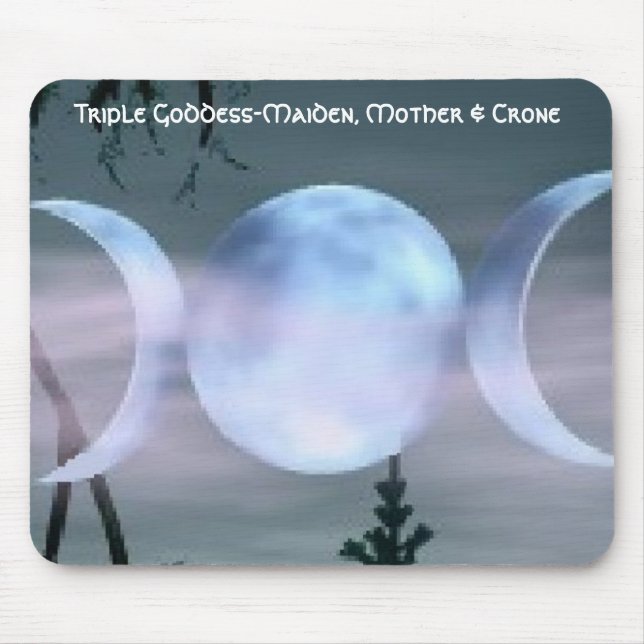 Triple Goddess Moon Mouse Mat (Front)