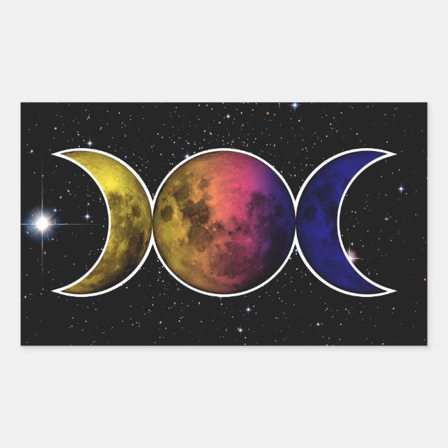 Triple Goddess Moon symbol Rectangular Sticker (Front)