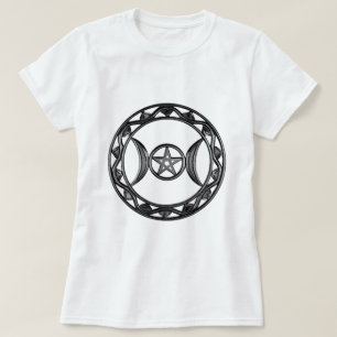 Triple Goddess with Pentagram Maiden Mother Crone T-Shirt