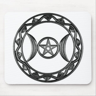 Triple Goddess with Pentagram Mouse Mat