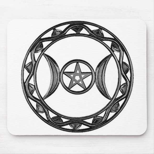 Triple Goddess with Pentagram Mouse Mat (Front)